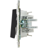 Выключатель 2-клавишный проходной 10А IEK SKANDY SK-V05Bl черный SK-V22-0-10-K02